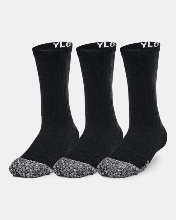 Under Armour Youth HeatGear Crew Socks 3-Pack Black Size: (YLG)