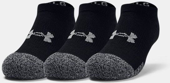 Under Armour Youth HeatGear No Show Socks 3-Pack Black Size: (XS)