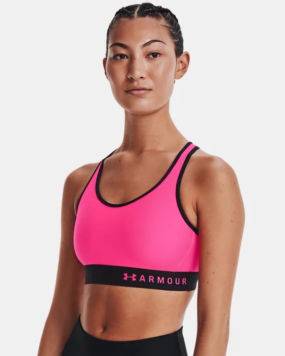 Under Armour Women's Armour Mid Sports Bra Pink Size: (SM)