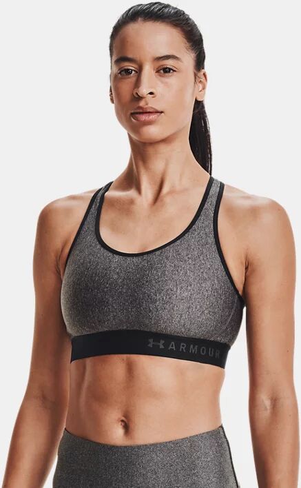 Under Armour Women's Armour Mid Heathered Sports Bra Gray Size: (MD)