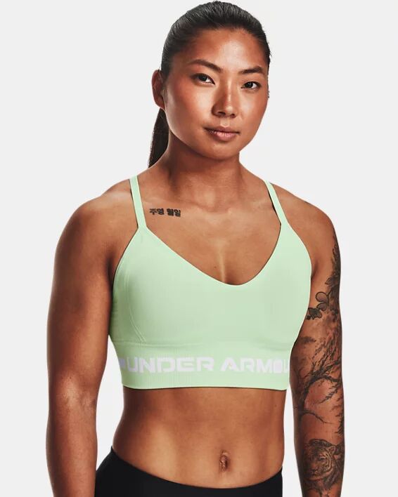 Under Armour Women's UA Seamless Low Long Sports Bra Green Size: (LG)