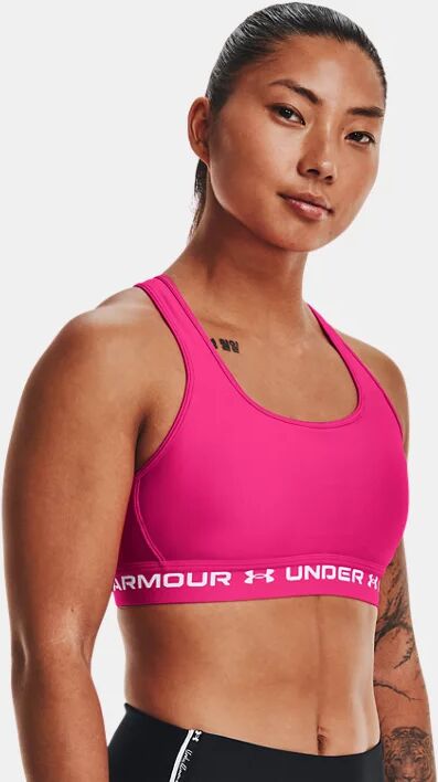 Under Armour Women's Armour Mid Crossback Sports Bra Pink Size: (SM)