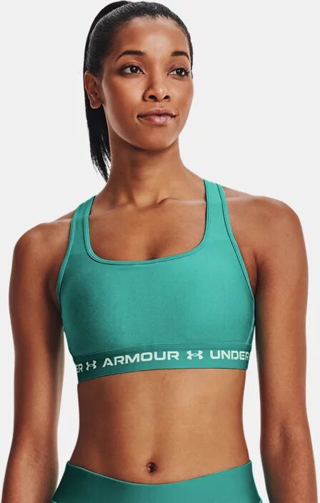 Under Armour Women's Armour Mid Crossback Heather Sports Bra Green Size: (XS)