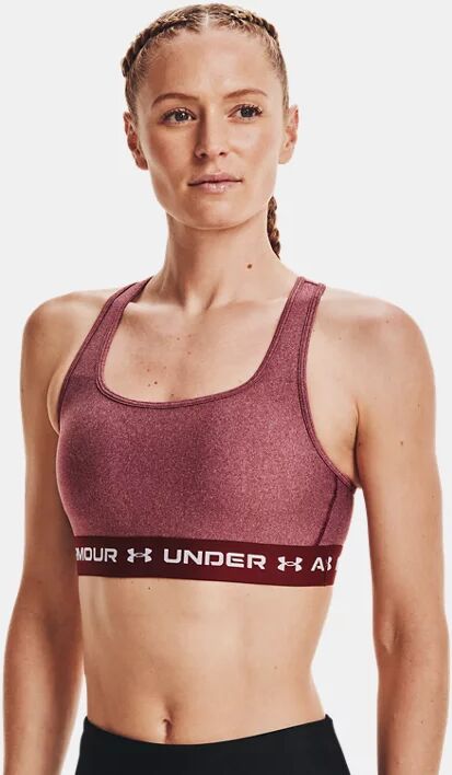 Under Armour Women's Armour Mid Crossback Heather Sports Bra Red Size: (XL)