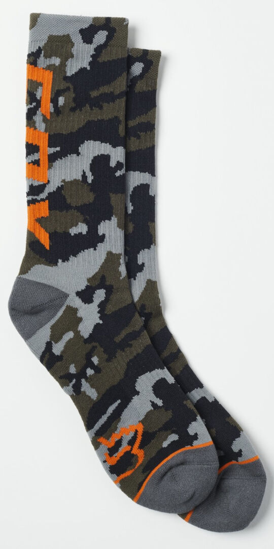 Fox Camo Cushioned Crew Socks  - Green Brown