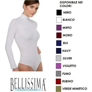 BELLISSIMA Body Lupetto Donna In Microfibra Art. 095 Col. E Mis. A Scelta RUBINO M-L