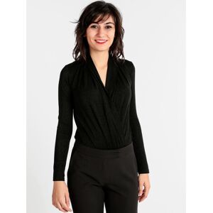 Graffio Body con scollo a portafoglio e lurex Body donna Nero taglia S