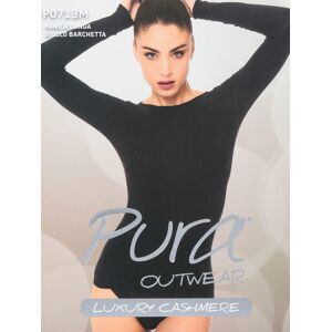 Pura P0713M Maglietta donna in cashmere a manica lunga Maglie Intime donna Nero taglia XL