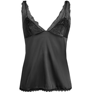 Fuanna Top effetto seta Pigiami donna Nero taglia M