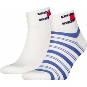 Tommy Jeans Quarter Stripes - calzini corti White/Blue 39/42