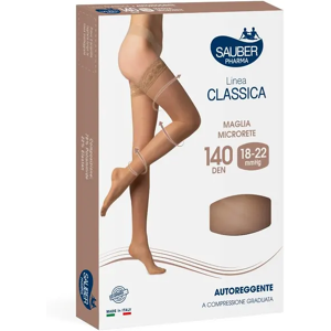 Desa Pharma Linea Classica Calza a Compressione 140 Denari Autoreggente Beige Taglia 2 - Eleganza e Comfort per le Tue Gambe