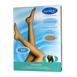 DESA PHARMA Srl Sauber Pharma Calze e Collant Linea Classica Pre-Maman Collant a Compressione Graduata 70 Den Multifibra 1 Paio Neutro Beige Taglia 3