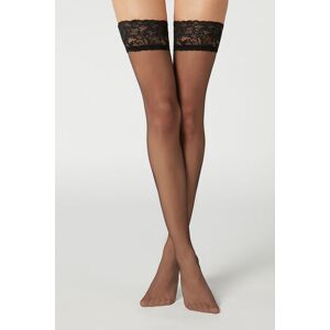 Calzedonia Autoreggenti Velatissime 8 Denari Donna Nero 2