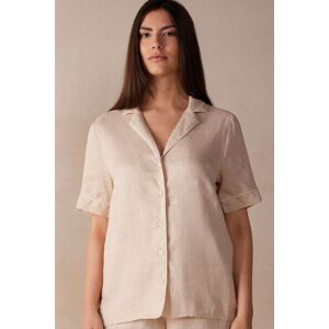 Intimissimi Camicia Manica Corta in Lino Yacht Night Donna Naturale Taglia S