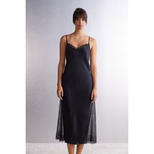 Intimissimi Sottoveste Lunga in Seta Living in Luxe Donna Nero Taglia M