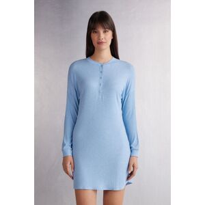 Intimissimi Camicia da Notte in Modal Chic Comfort Donna Azzurro Taglia S