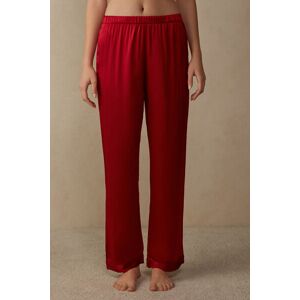 Intimissimi Pantalone Lungo in Raso di Seta Donna Rosso Taglia L