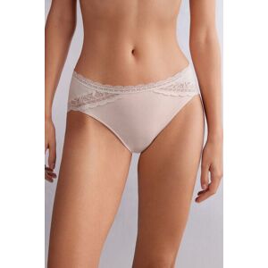 Intimissimi Slip Vita Semi-alta in Cotone e Pizzo Donna Naturale Taglia 3