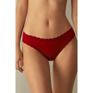 Intimissimi Slip in Cotone e Pizzo Donna Rosso Taglia 2