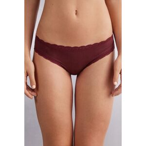 Intimissimi Slip in Cotone e Pizzo Donna Bordeaux Taglia 3