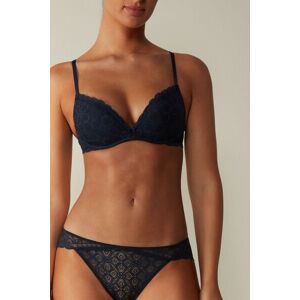 Intimissimi Slip in Pizzo Vita Bassa Donna Blu Taglia 2