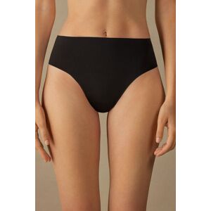 Intimissimi Perizoma a Vita Alta in Microfibra Ultralight Senza Cuciture Donna Nero Taglia 2