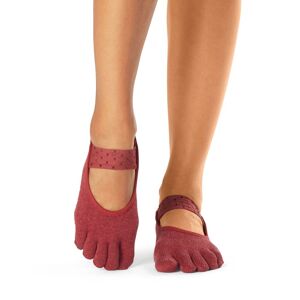 ToeSox Calzini Antiscivolo con 5 dita, con fascia o intreccio Bordeaux Mesa Medium (39-42,5)