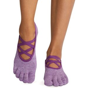 ToeSox Calzini Antiscivolo con 5 dita, con fascia o intreccio Viola Melange #NEW Medium (39-42,5)