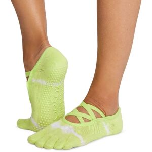 ToeSox Calzini Antiscivolo con 5 dita, con fascia o intreccio Lime Stripe #NEW Medium (39-42,5)