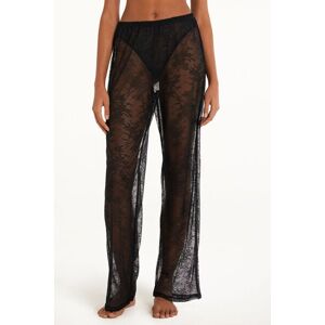 Tezenis Pantalone Lungo in Pizzo Last Night Lace Donna Nero Tamaño L