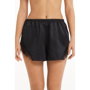 Tezenis Pantaloncino Corto in Raso e Pizzo Donna Nero Tamaño S