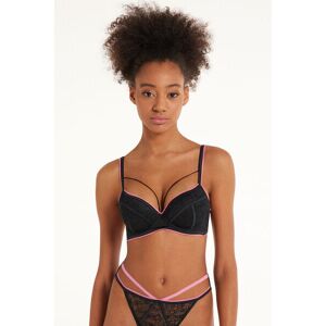 Tezenis Reggiseno Balconcino Berlin Dark Rose Lace Donna Nero Tamaño 3B