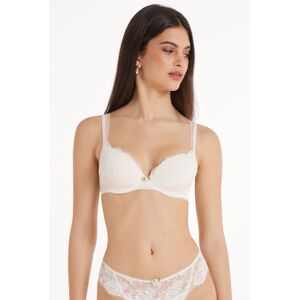 Tezenis Reggiseno Balconcino Leggermente Imbottito Wien Milk Roses Lace Donna Naturale Tamaño 4B