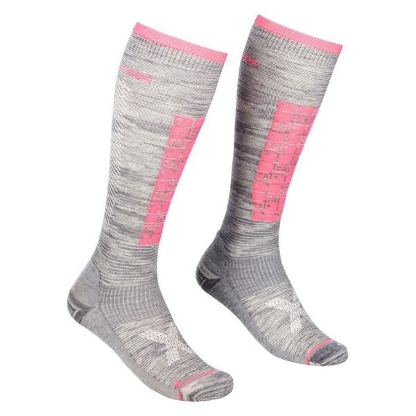 ortovox ski compression w - calze da sci - donna grey/pink 42/44