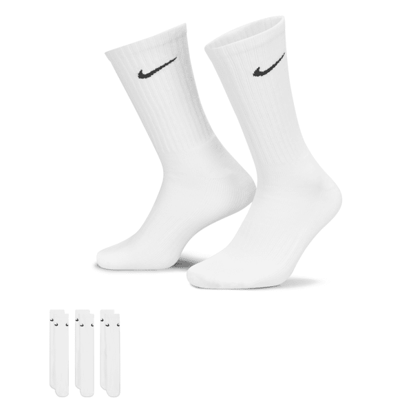 nike calze da training di media lunghezza  cushioned (3 paia) - bianco