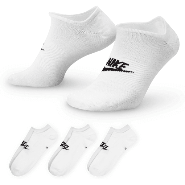 nike fantasmini  sportswear everyday essential (3 paia) - bianco