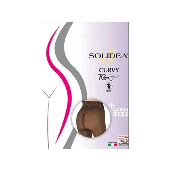 solidea curvy sheer 70 den collant compressivo colore nero taglia 2 m-xl