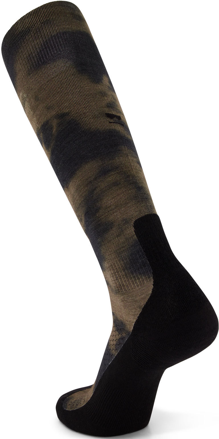 MONS ROYALE ATLAS MERINO SNOW SOCK DIGITAL OLIVE TIE DYE S