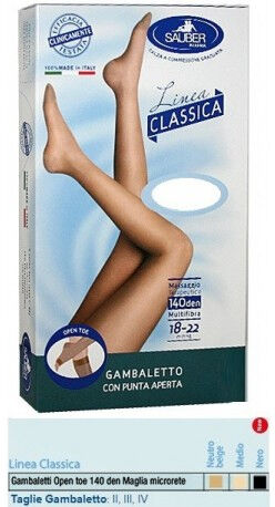 Desa Pharma Sauber Gambaletto Open Toe Maglia Microrete 140 Den Colore Medio Taglia 2 Linea Classica