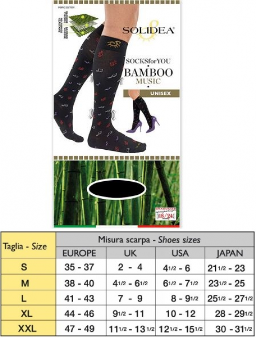 Solidea By Calzificio Pinelli Socks For You Bamboo Music Nero Xl