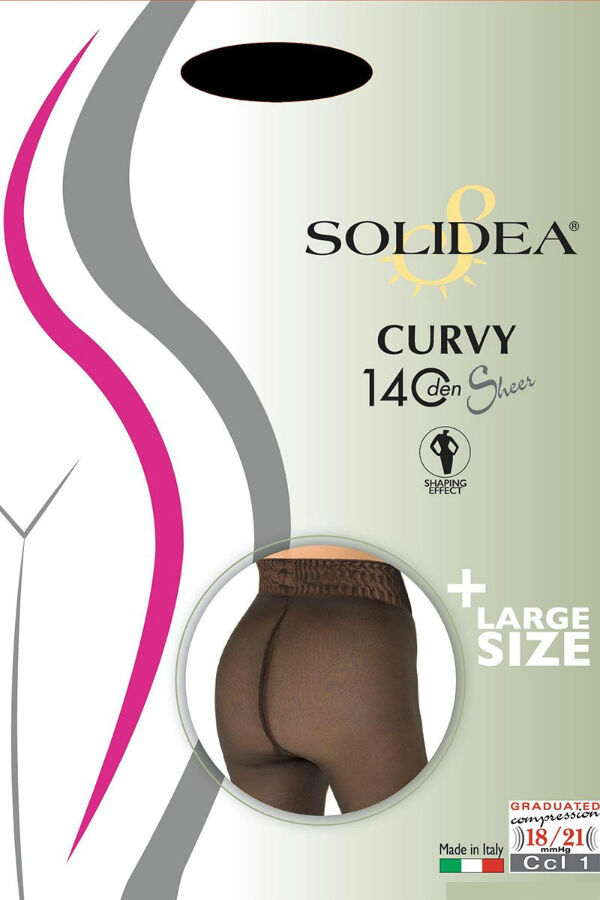 Solidea By Calzificio Pinelli Curvy 140 Sheer Nero 2 M - Xl