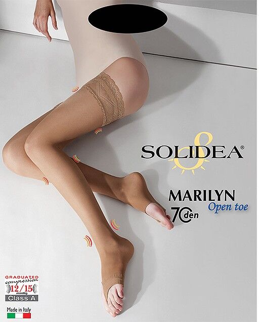 Solidea By Calzificio Pinelli Marilyn 70 Sheer Punta Aperta Nero 1 - S