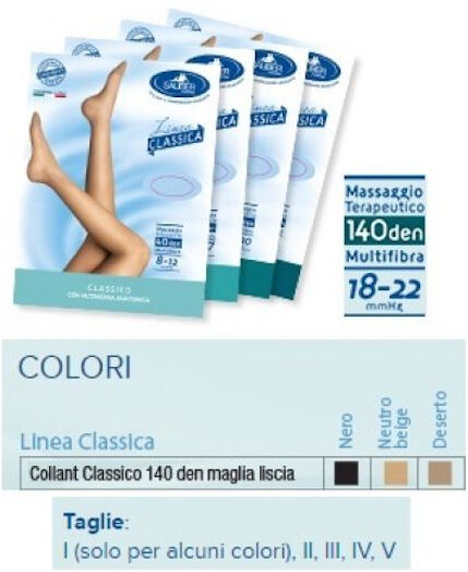 Desa Pharma Srl Sauber Collant 140 Denari Maglia Liscia Neutro Beige 4 Linea Classica