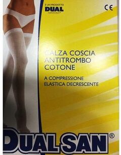 Dual Sanitaly Spa Soc.Benefit Calza Coscia Antitrombo Cotone Con Tasello Taglia 1 Dualsan