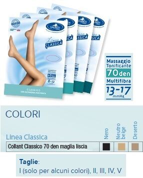 Desa Pharma Srl Sauber Collant 70 Denari Maglia Liscia Nero 1 Linea Classica