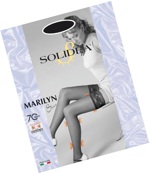 Solidea By Calzificio Pinelli Marilyn 70 Sheer Calza Autoreggente Nero 4 - L