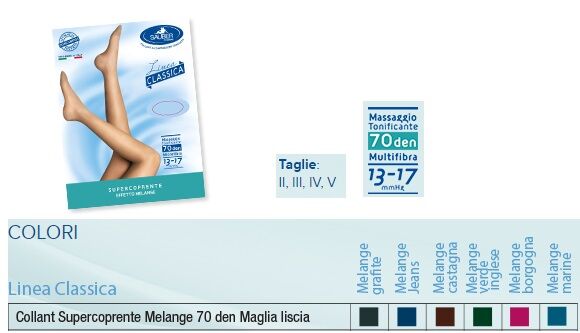 Desa Pharma Srl Sauber Collant 70 Denari Super Coprente Maglia Liscia Melange Jeans 2 Linea Classica