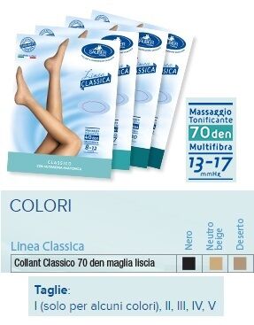 Desa Pharma Srl Sauber Collant 70 Denari Maglia Liscia Nero 3 Linea Classica