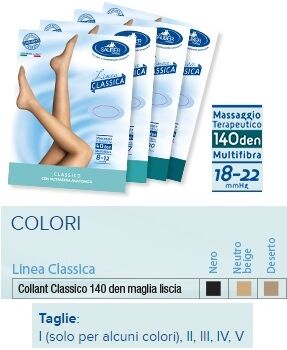 Desa Pharma Srl Sauber Collant 140 Denari Maglia Liscia Nero 3 Linea Classica