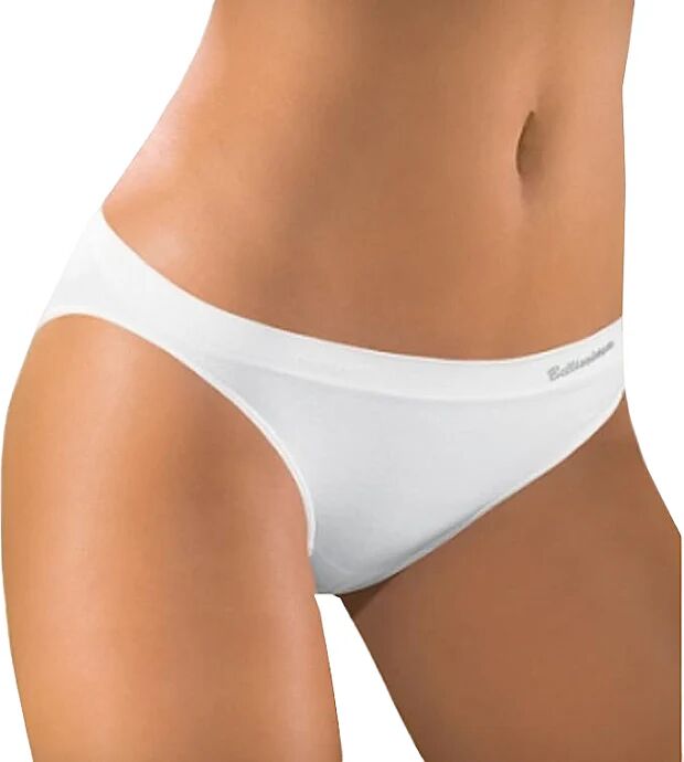 BELLISSIMA Slip Sgambato A Vita Bassa In Microfibra Elasticizzata Con Tassello In Cotone. BIANCO